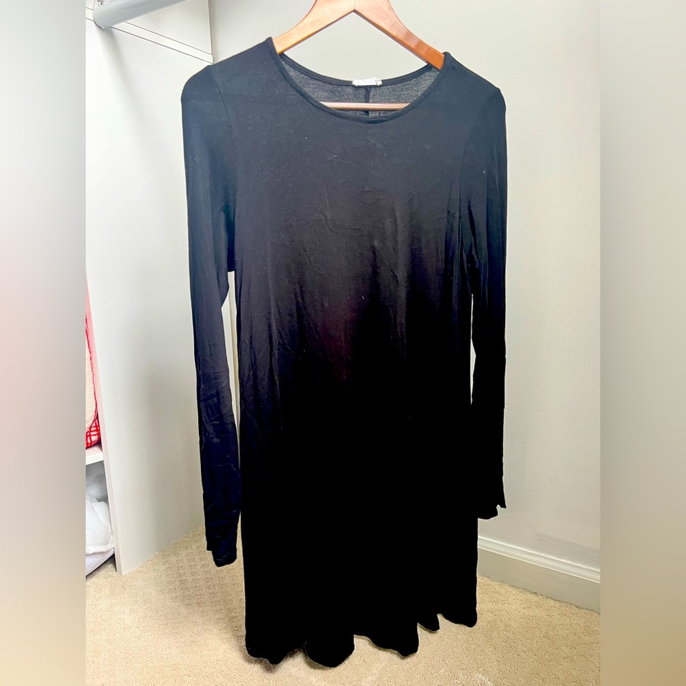 Plain black tee shirt dress